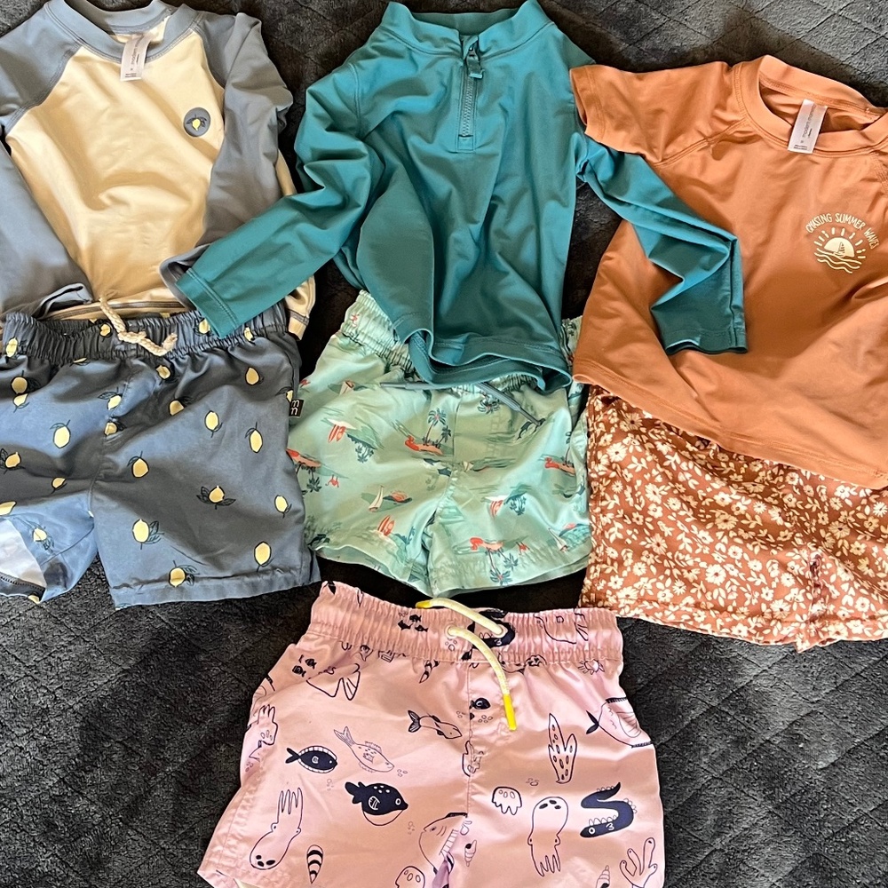 Bathing Suit and Rash Guard Size 2T Bundle